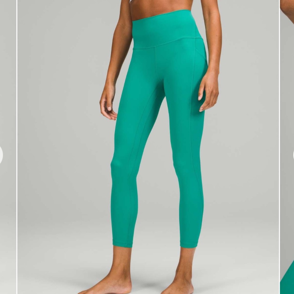 Lululemon Align Leggings 25 in Green Maldives w pockets Size 10